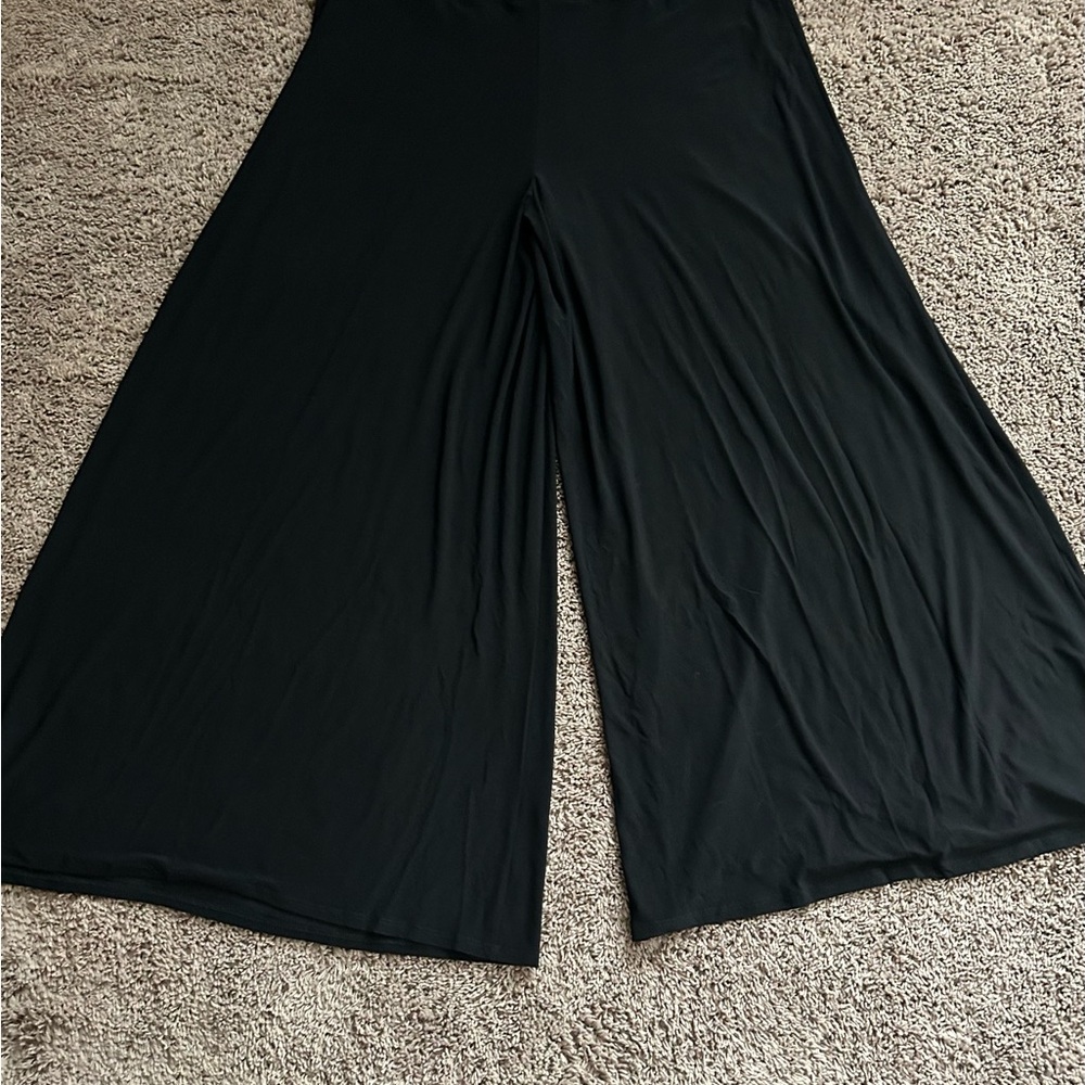 NWOT Kate & Mallory Artsy Wide Leg Pants Slinky Palazzo XL High Waisted Pull On - Picture 2 of 6
